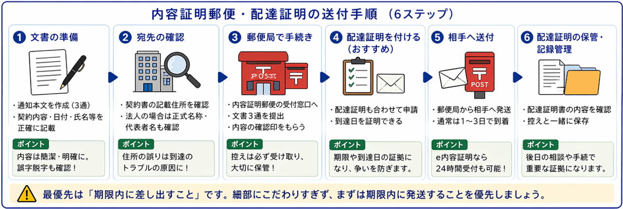 クーリングオフでの内容証明・配達証明の送付手順｜郵便局での差し出し方とe内容証明の活用ポイント